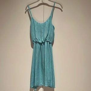 100% silk Alice & Olivia Light blue tank dress with elastic waist